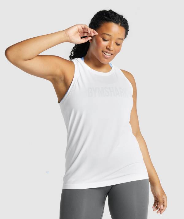 Damske Tielko Gymshark Fit Seamless Loose Biele | EG3961852